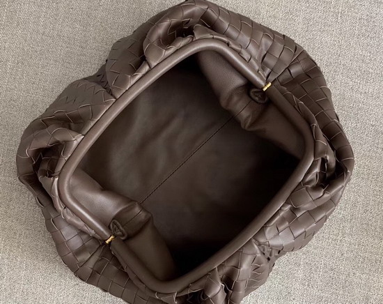 Bottega Veneta Oversized Pouch in Chocolate Maxi Woven Leather