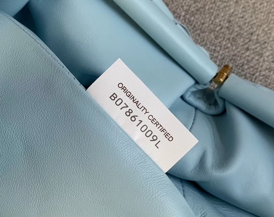 Bottega Veneta Oversized Pouch in Light Blue Maxi Woven Leather