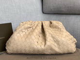 Bottega Veneta Oversized Pouch in Nude Maxi Woven Leather