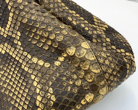 Bottega Veneta Oversized Pouch in Python Yellow