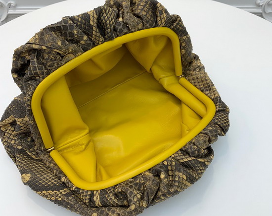 Bottega Veneta Oversized Pouch in Python Yellow