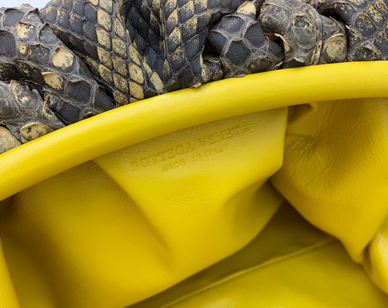 Bottega Veneta Oversized Pouch in Python Yellow