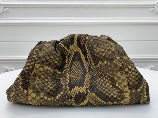 Bottega Veneta Oversized Pouch in Python Yellow