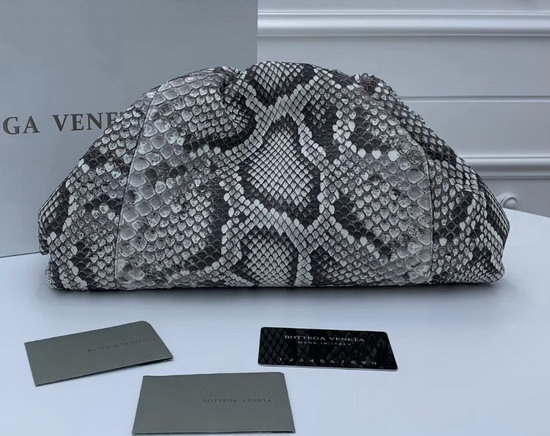 Bottega Veneta Oversized Pouch in Python with a Natural Finish