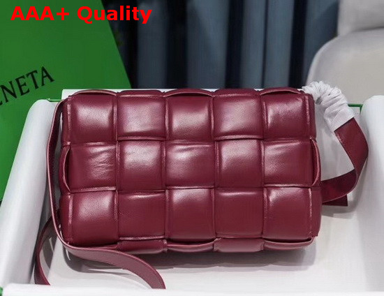 Bottega Veneta Padded Cassette Bag in Burgundy Lambskin Replica