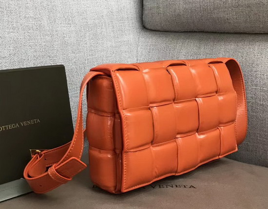 Bottega Veneta Padded Cassette Bag in Burned Orange Paper Calfskin