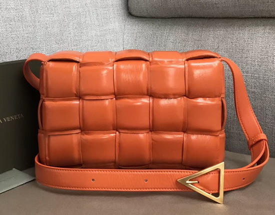 Bottega Veneta Padded Cassette Bag in Burned Orange Paper Calfskin