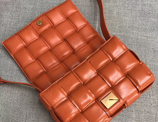 Bottega Veneta Padded Cassette Bag in Burned Orange Paper Calfskin