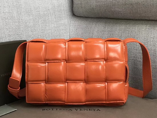 Bottega Veneta Padded Cassette Bag in Burned Orange Paper Calfskin