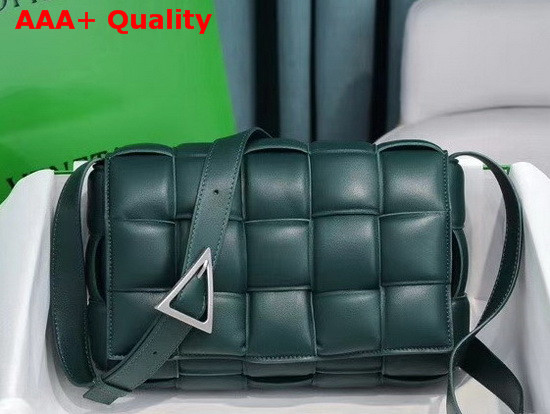 Bottega Veneta Padded Cassette Bag in Dark Green Lambskin Replica