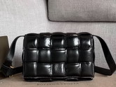 Bottega Veneta Padded Cassette Bag in Nero Paper Calfskin