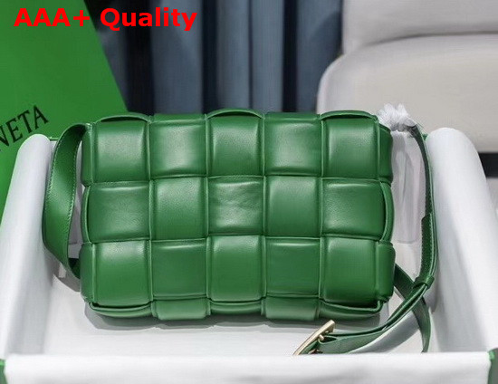 Bottega Veneta Padded Cassette Bag in Racing Green Lambskin Replica