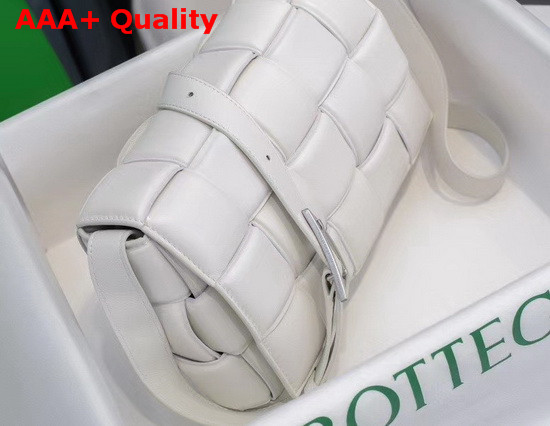 Bottega Veneta Padded Cassette Bag in White Lambskin Replica