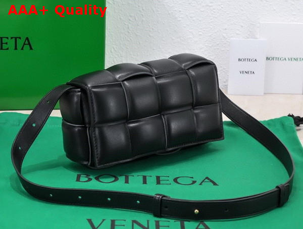 Bottega Veneta Padded Cassette Belt Bag in Black Lambskin Replica