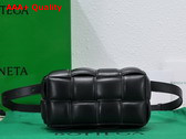 Bottega Veneta Padded Cassette Belt Bag in Black Lambskin Replica