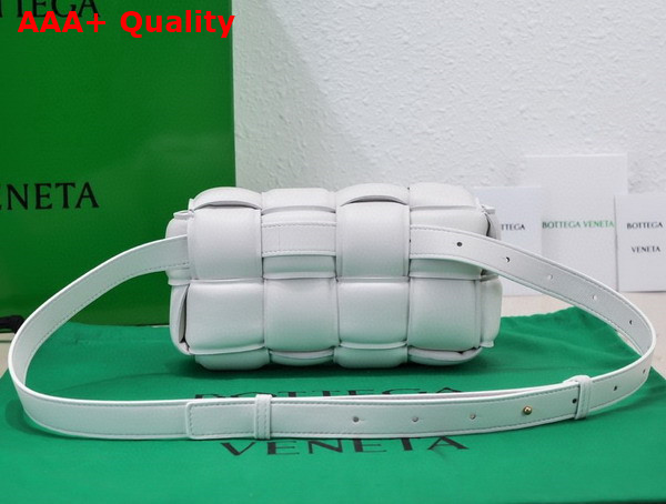 Bottega Veneta Padded Cassette Belt Bag in White Lambskin Replica