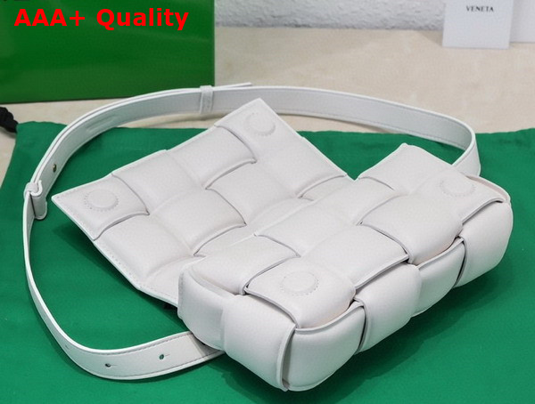 Bottega Veneta Padded Cassette Belt Bag in White Lambskin Replica