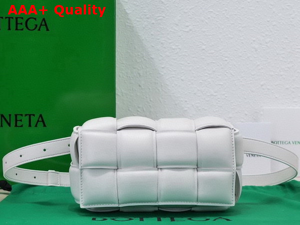 Bottega Veneta Padded Cassette Belt Bag in White Lambskin Replica