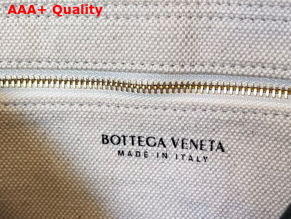 Bottega Veneta Padded Cassette Natural Black Intreccio Canvas Replica