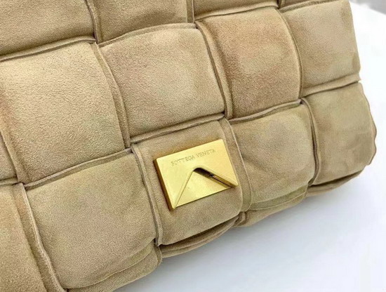 Bottega Veneta Padded Cassette in Beige Suede