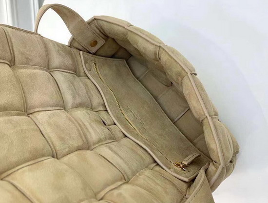 Bottega Veneta Padded Cassette in Beige Suede