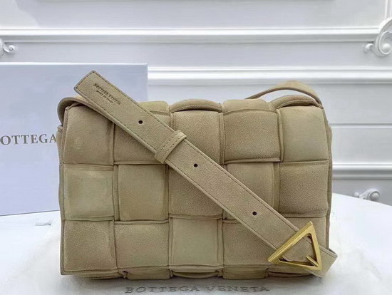 Bottega Veneta Padded Cassette in Beige Suede