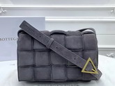 Bottega Veneta Padded Cassette in Grey Suede