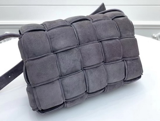 Bottega Veneta Padded Cassette in Grey Suede