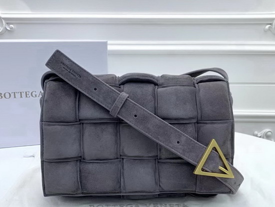 Bottega Veneta Padded Cassette in Grey Suede