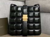 Bottega Veneta Padded Marie Bag in Black Paper Calfskin