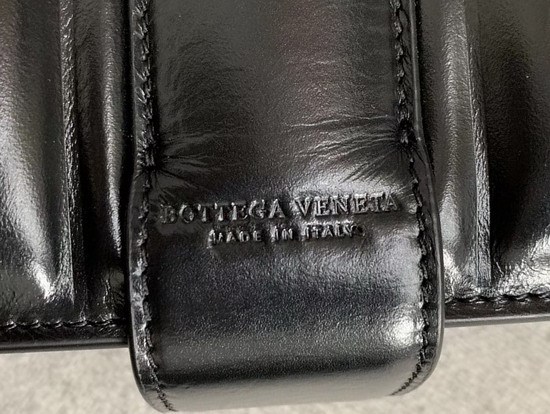 Bottega Veneta Padded Marie Bag in Black Paper Calfskin