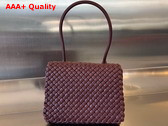 Bottega Veneta Patti Top Handle Bag in Barolo Padded Intreccio Leather Replica