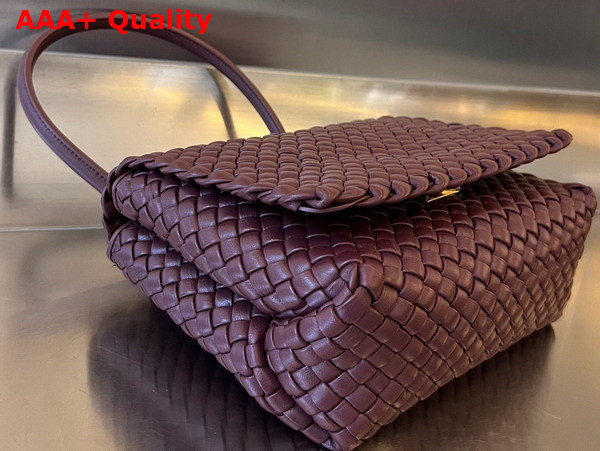 Bottega Veneta Patti Top Handle Bag in Barolo Padded Intreccio Leather Replica