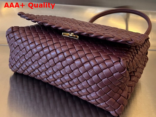 Bottega Veneta Patti Top Handle Bag in Barolo Padded Intreccio Leather Replica