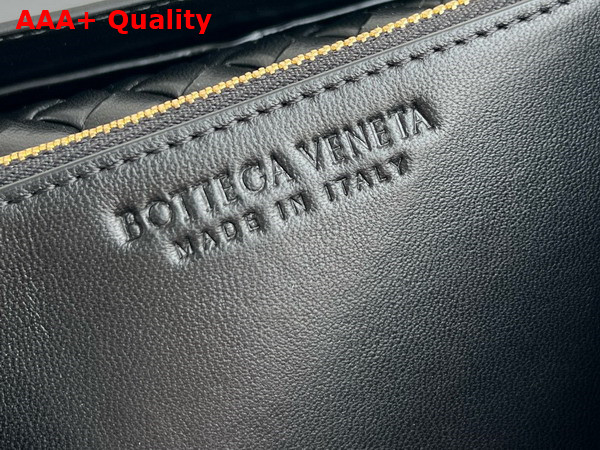 Bottega Veneta Patti Top Handle Bag in Black Padded Intreccio Leather Replica