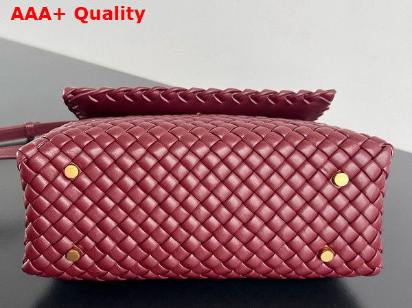 Bottega Veneta Patti Top Handle Bag in Cherry Padded Intreccio Leather with Detachable Cross Body Strap Replica