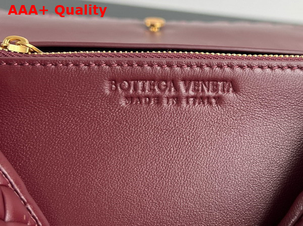 Bottega Veneta Patti Top Handle Bag in Cherry Padded Intreccio Leather with Detachable Cross Body Strap Replica