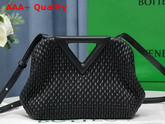 Bottega Veneta Point Black Small Lozenge Quilted Leather Top Handle Bag with Detachable Strap Replica