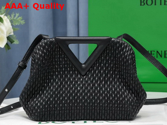 Bottega Veneta Point Black Small Lozenge Quilted Leather Top Handle Bag with Detachable Strap Replica