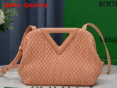 Bottega Veneta Point Peachy Small Lozenge Quilted Leather Top Handle Bag with Detachable Strap Replica