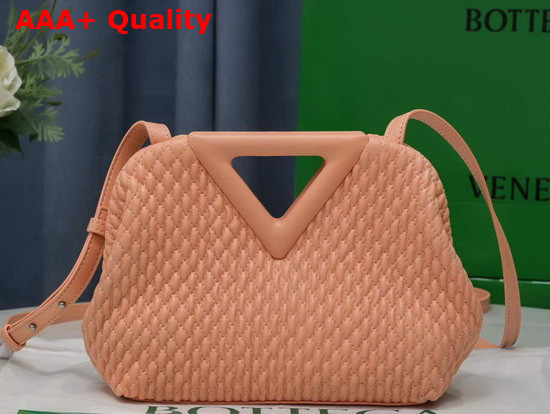 Bottega Veneta Point Peachy Small Lozenge Quilted Leather Top Handle Bag with Detachable Strap Replica