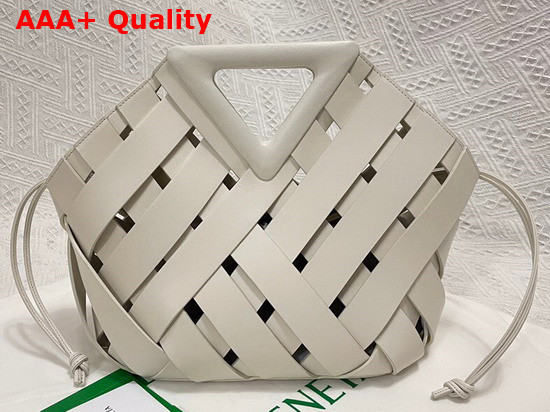 Bottega Veneta Point White Medium Intreccio Leather Top Handle Basket Bag Replica