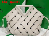 Bottega Veneta Point White Medium Intreccio Leather Top Handle Basket Bag Replica