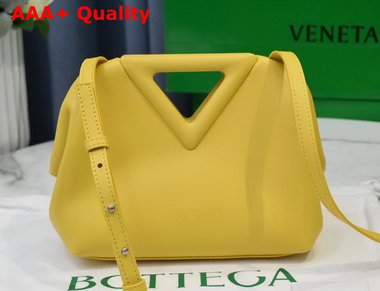 Bottega Veneta Point Yellow Small Leather Top Handle Bag with Detachable Strap Replica