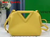 Bottega Veneta Point Yellow Small Leather Top Handle Bag with Detachable Strap Replica