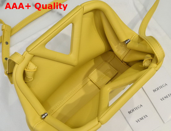 Bottega Veneta Point Yellow Small Leather Top Handle Bag with Detachable Strap Replica