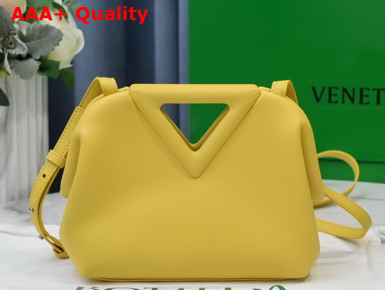 Bottega Veneta Point Yellow Small Leather Top Handle Bag with Detachable Strap Replica