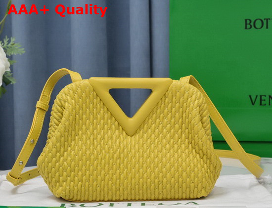 Bottega Veneta Point Yellow Small Lozenge Quilted Leather Top Handle Bag with Detachable Strap Replica