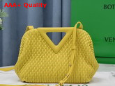 Bottega Veneta Point Yellow Small Lozenge Quilted Leather Top Handle Bag with Detachable Strap Replica