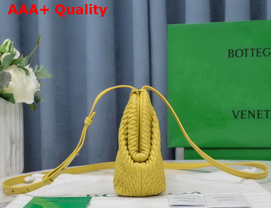 Bottega Veneta Point Yellow Small Lozenge Quilted Leather Top Handle Bag with Detachable Strap Replica